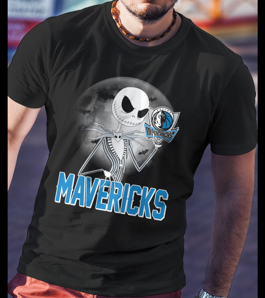 Jack Skellington Halloween Mavericks Moon Theme T-Shirt