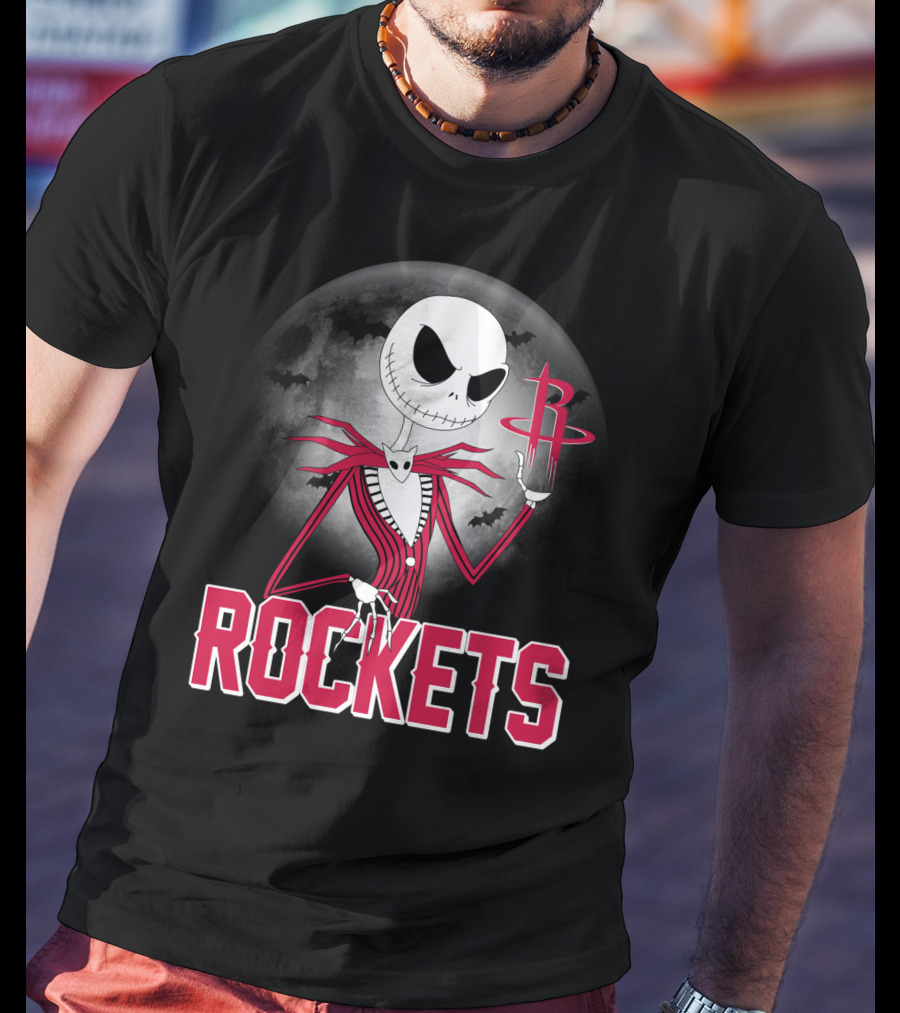 Jack Skellington Houston Rockets Halloween Theme T-Shirt