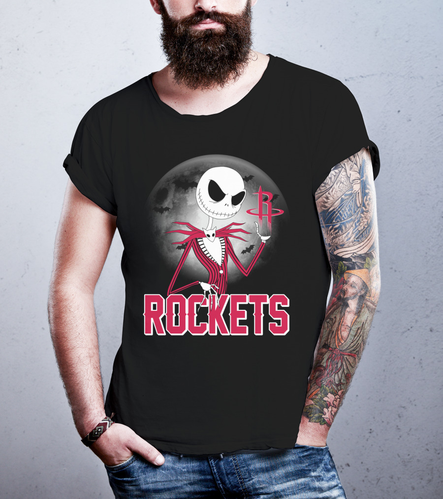 Jack Skellington Houston Rockets Halloween Theme T-Shirt