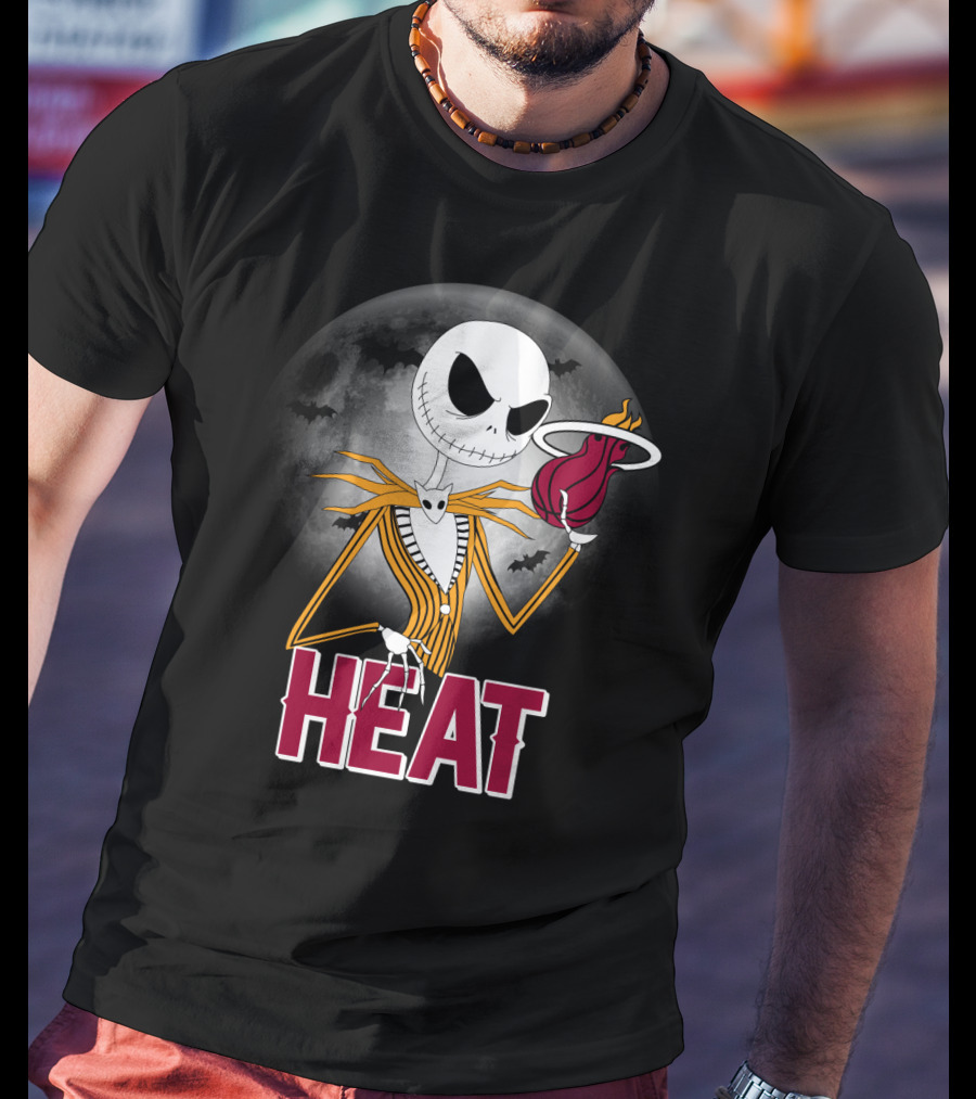 Jack Skellington Miami Heat Halloween Fans T-Shirt