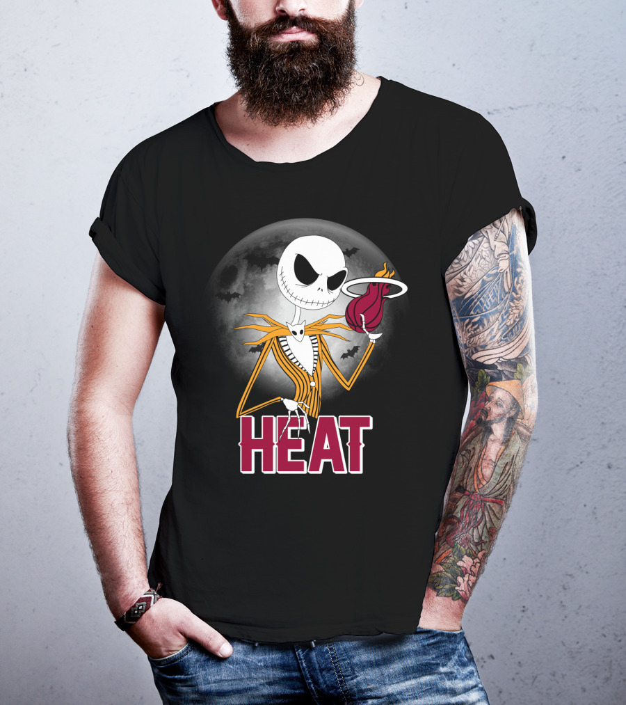 Jack Skellington Miami Heat Halloween Fans T-Shirt