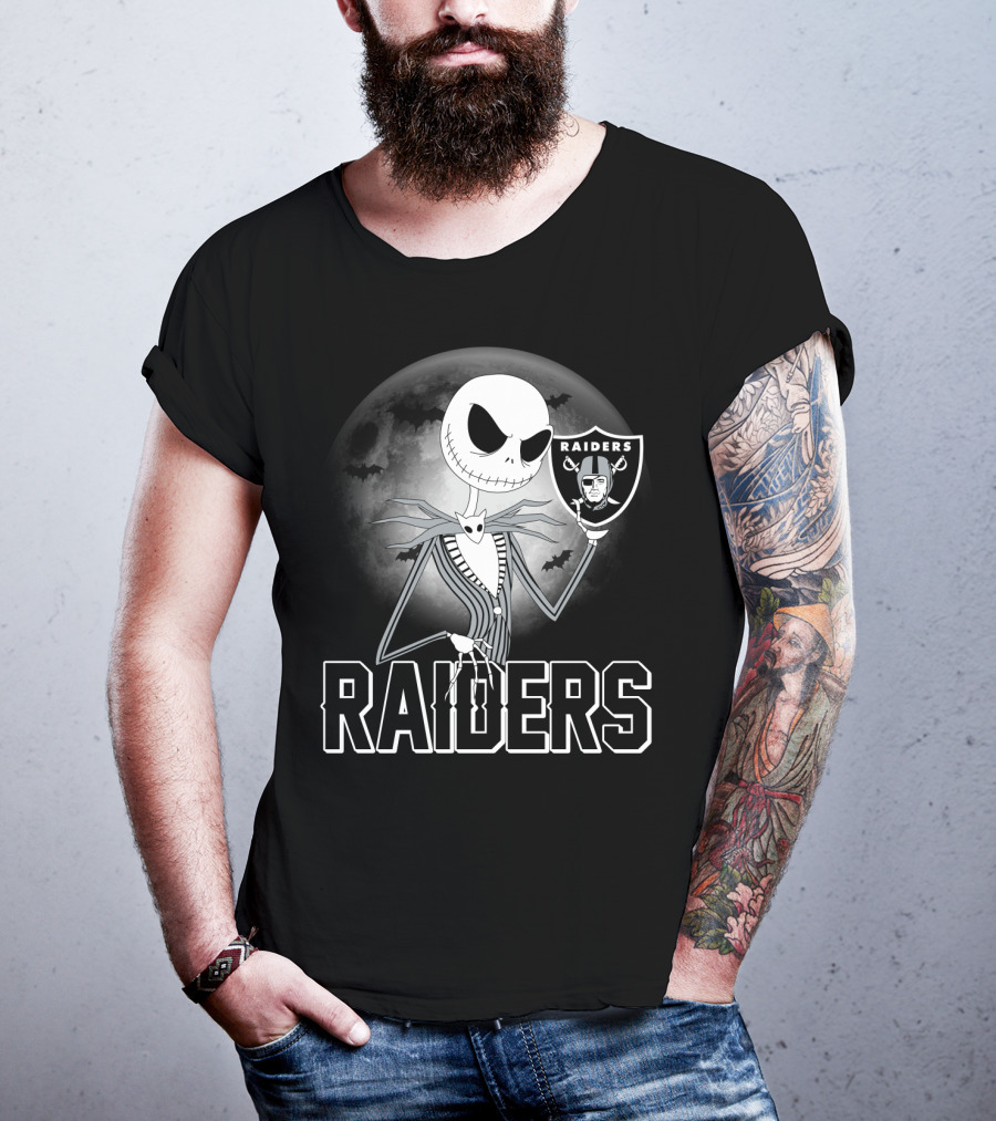 Jack Skellington Raiders Halloween Moon T-Shirt