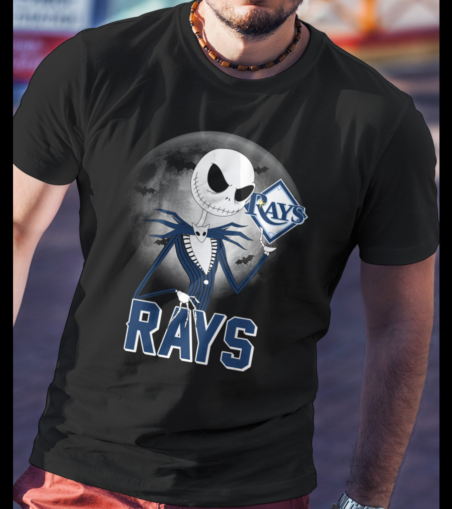 Jack Skellington Tampa Bay Rays Halloween Moon T-Shirt