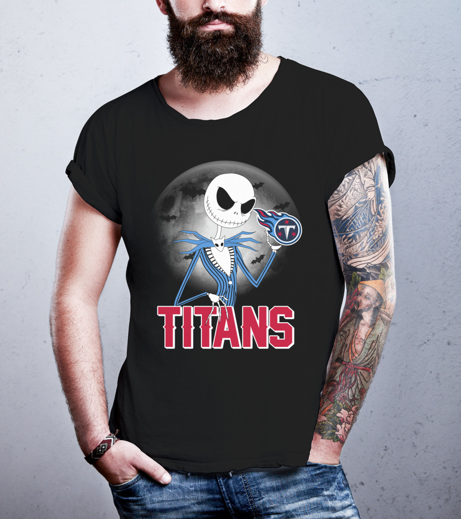 Jack Skellington Titans Halloween Night Tennessee Theme T-Shirt