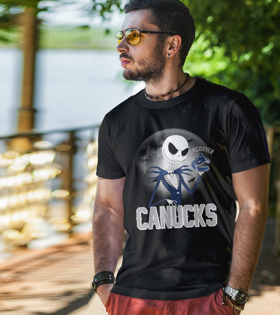 Jack Skellington Canucks Halloween Vancouver NHL T-Shirt