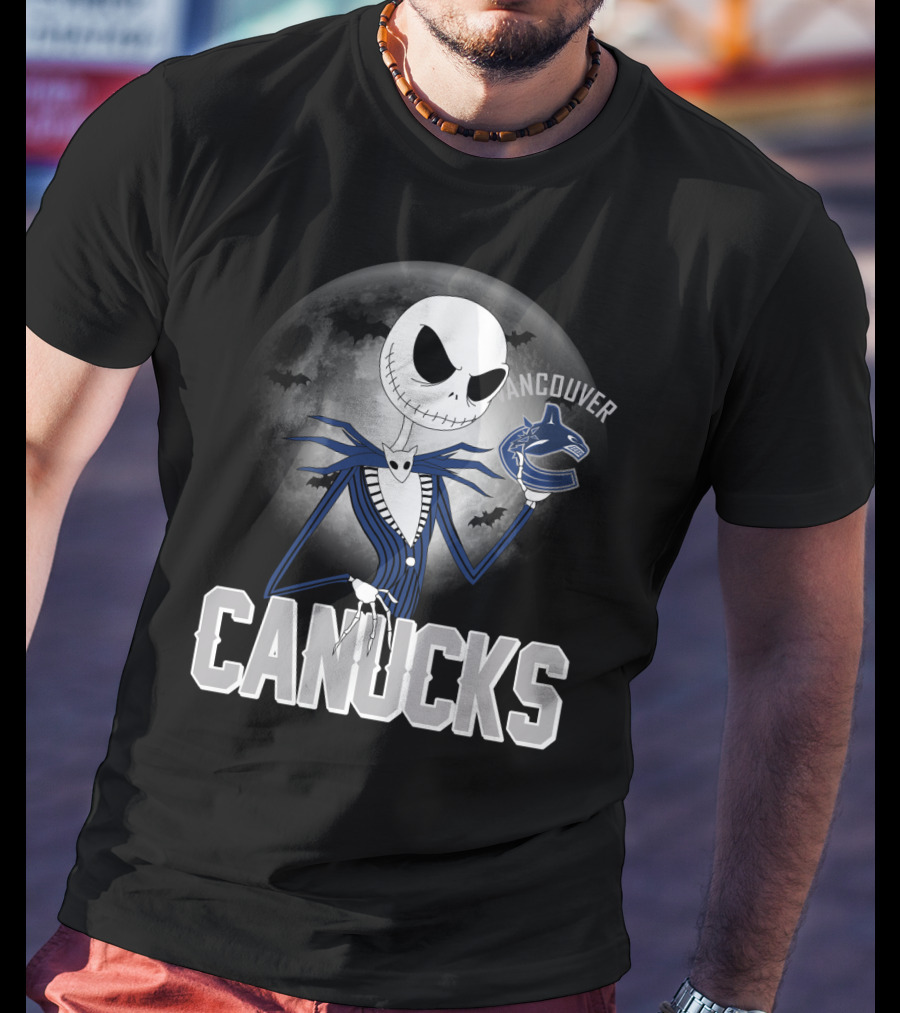 Jack Skellington Canucks Halloween Vancouver NHL T-Shirt