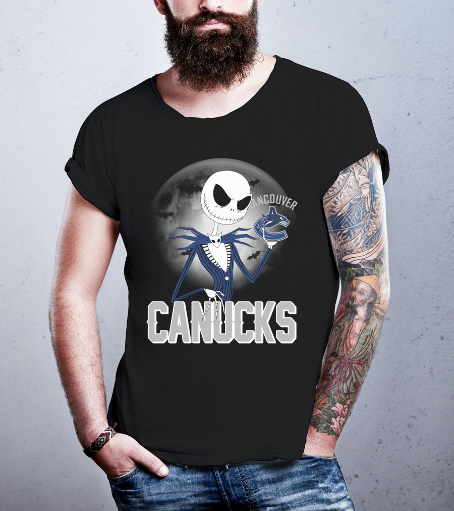 Jack Skellington Canucks Halloween Vancouver NHL T-Shirt