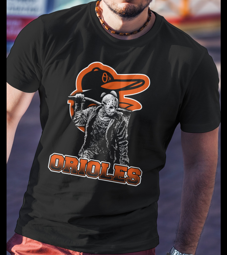 Baltimore Orioles Jason Voorhees Crossover With Iconic Orioles Bird T-Shirt