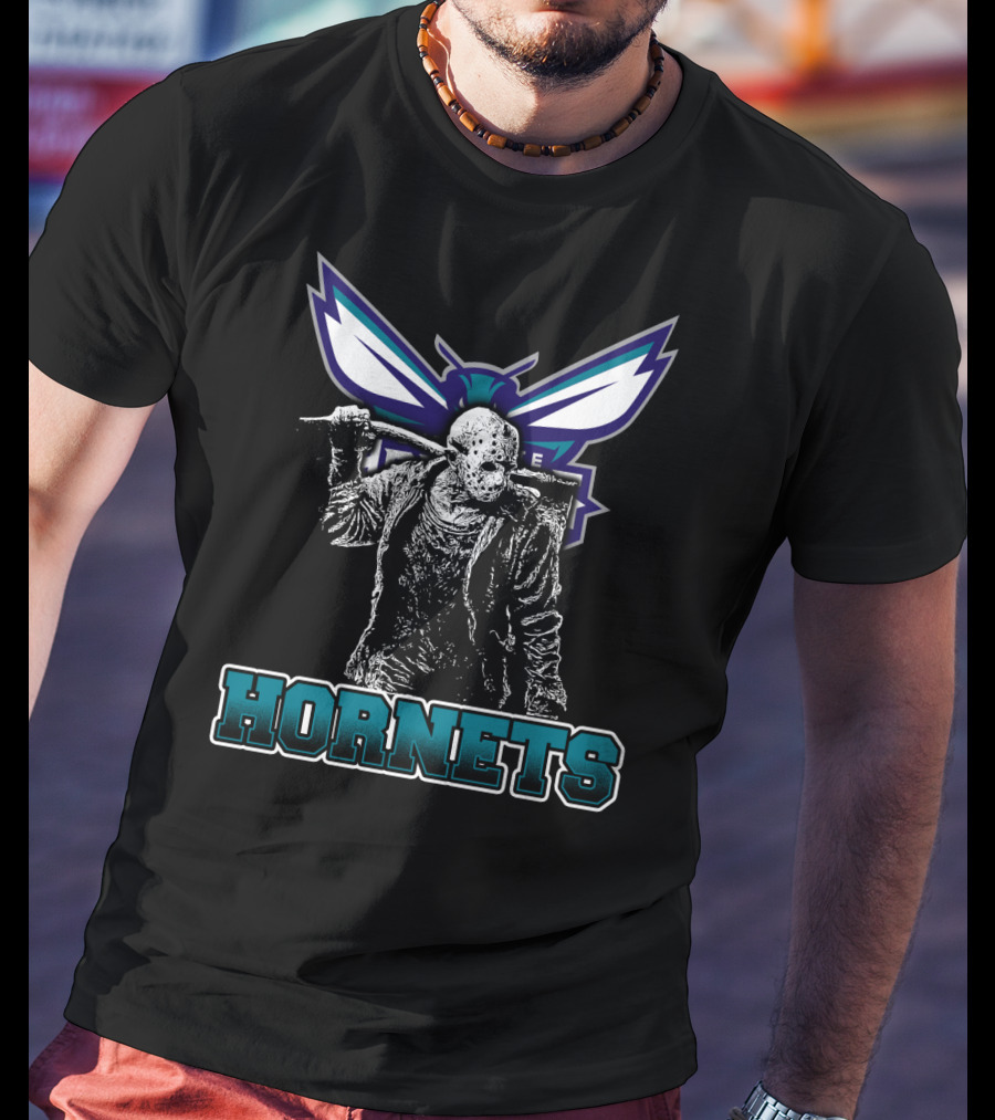 Charlotte Hornets Jason Voorhees Crossover Fan Mashup T-Shirt