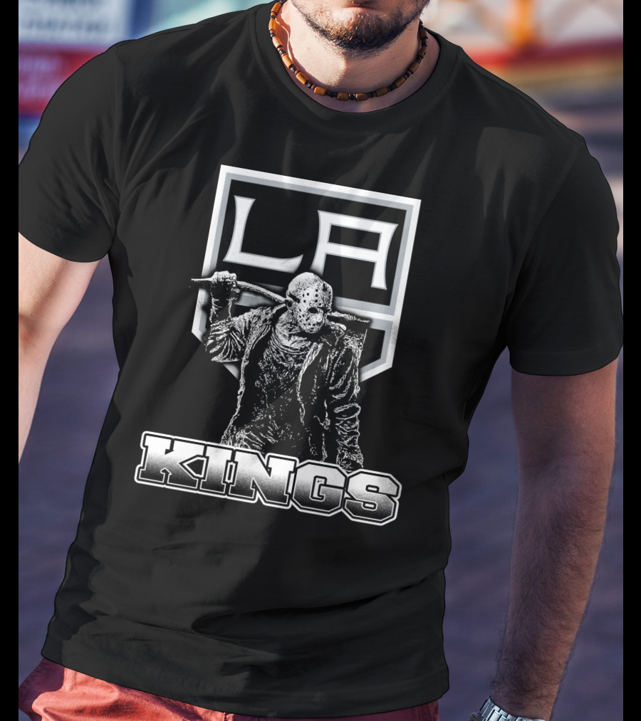 LA Kings Hockey Fans Featuring Jason Voorhees Crossover T-Shirt
