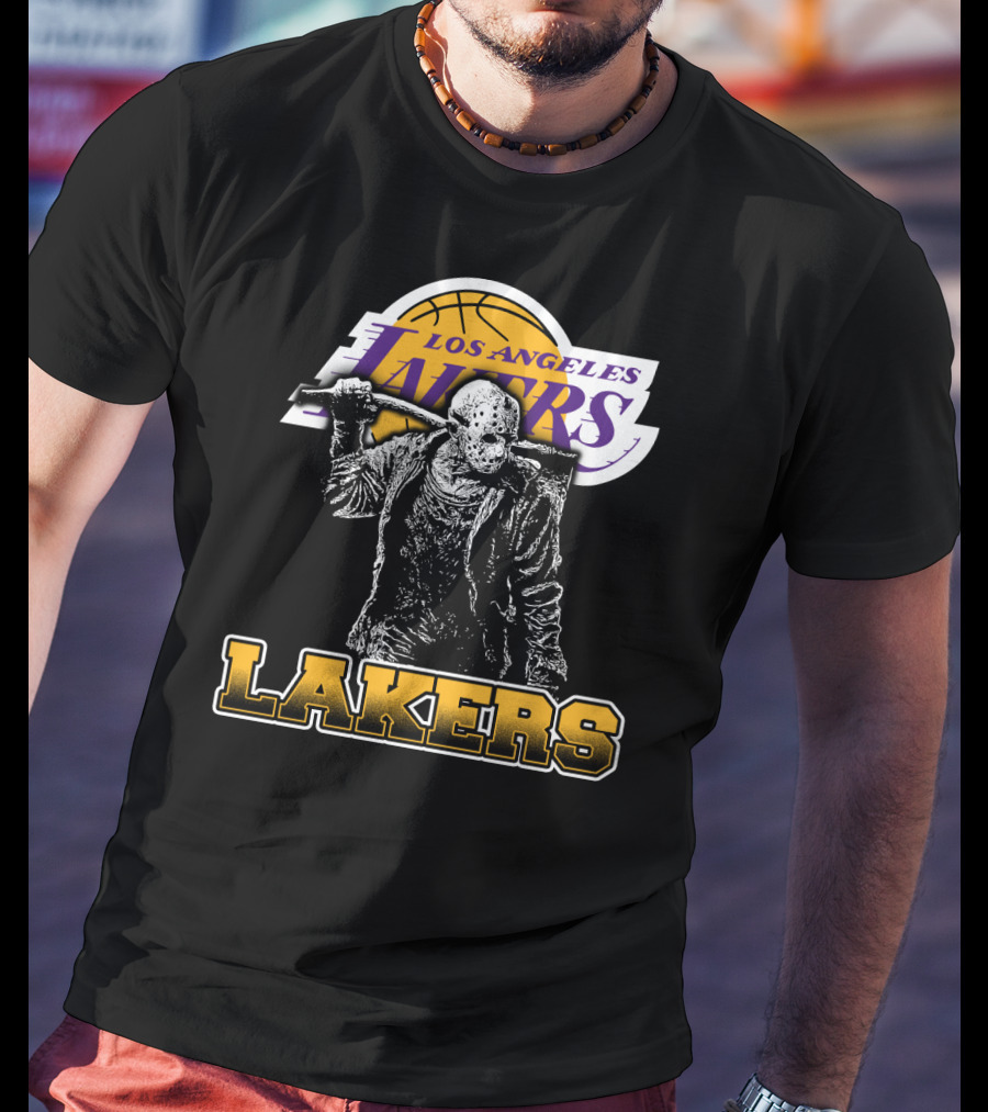 Jason Voorhees Los Angeles Lakers Fan Crossover T-Shirt