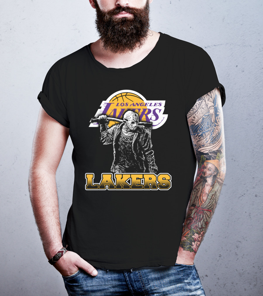 Jason Voorhees Los Angeles Lakers Fan Crossover T-Shirt