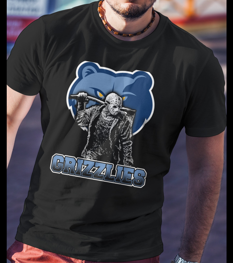 Jason Voorhees And Memphis Grizzlies Logo Crossover T-Shirt