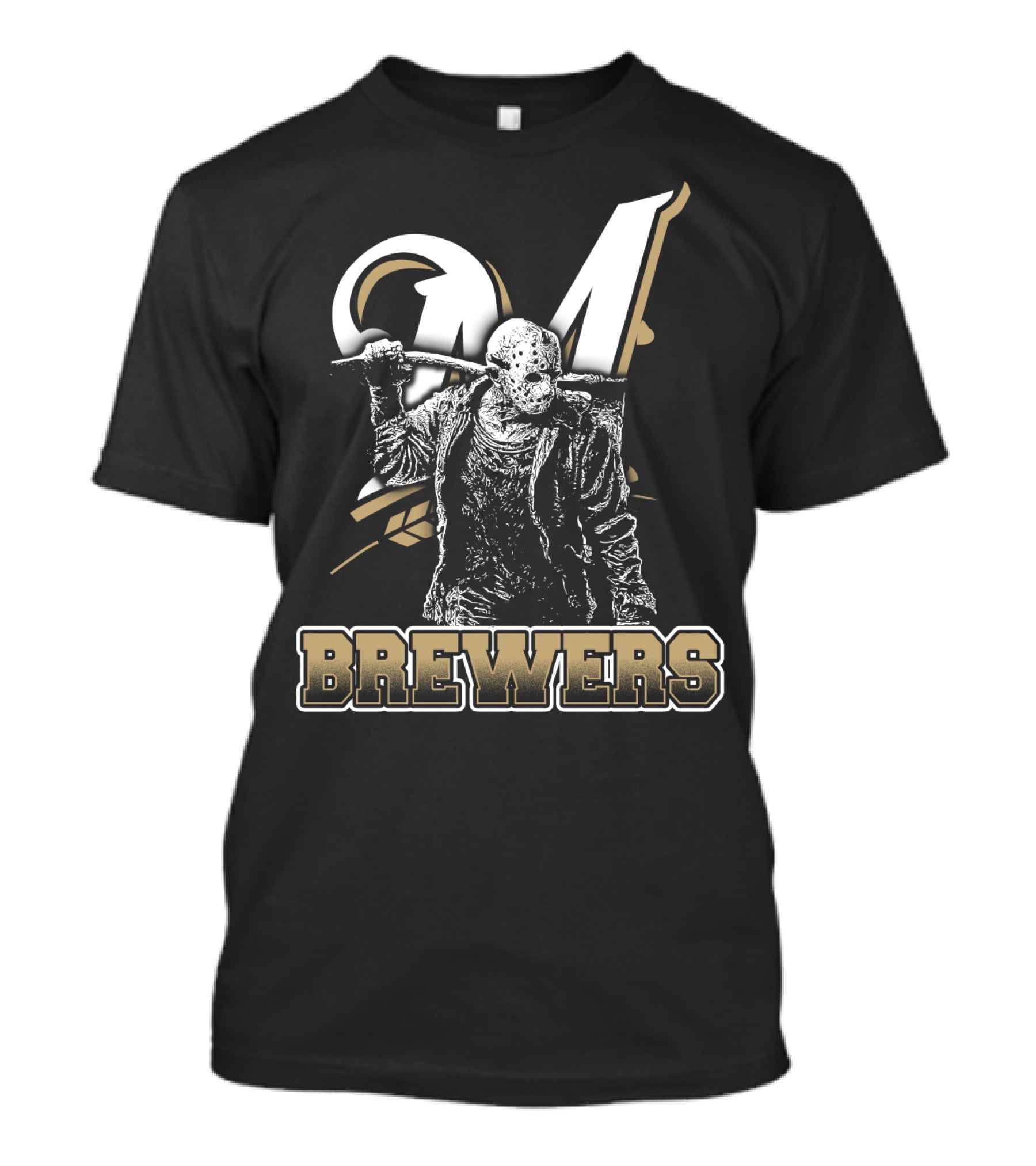 Mashup Of Jason Voorhees With Milwaukee Brewers Fans Aesthetic T-Shirt