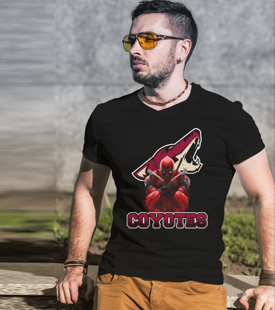 Deadpool Crossover With Arizona Coyotes Fans T-Shirt