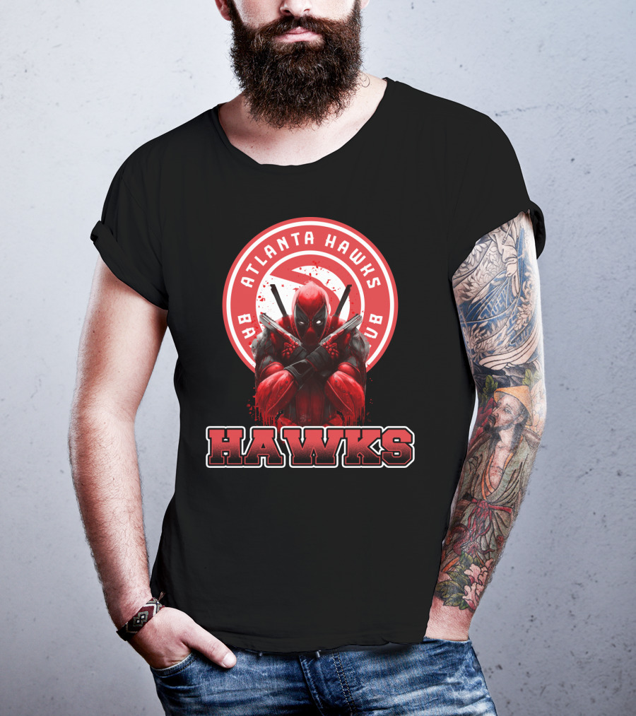 Atlanta Hawks Deadpool Crossover Basketball Fans T-Shirt