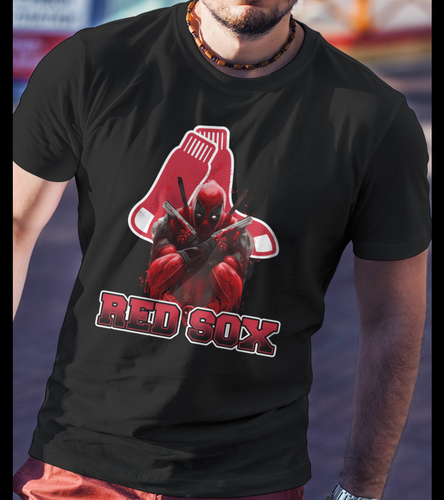 Red Sox Merging Deadpool Fans With Baseball Favorites T-Shirt