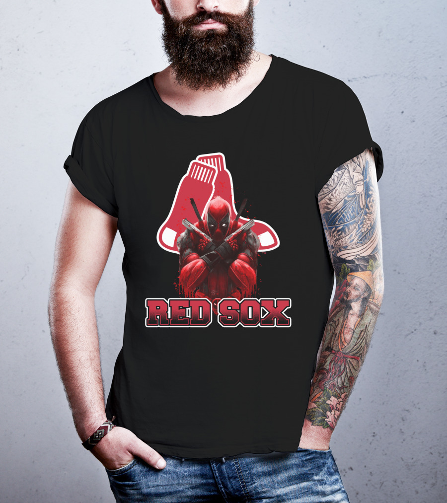 Red Sox Merging Deadpool Fans With Baseball Favorites T-Shirt
