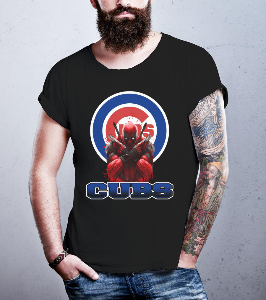 Cubs Deadpool Crossover Fan Collab T-Shirt