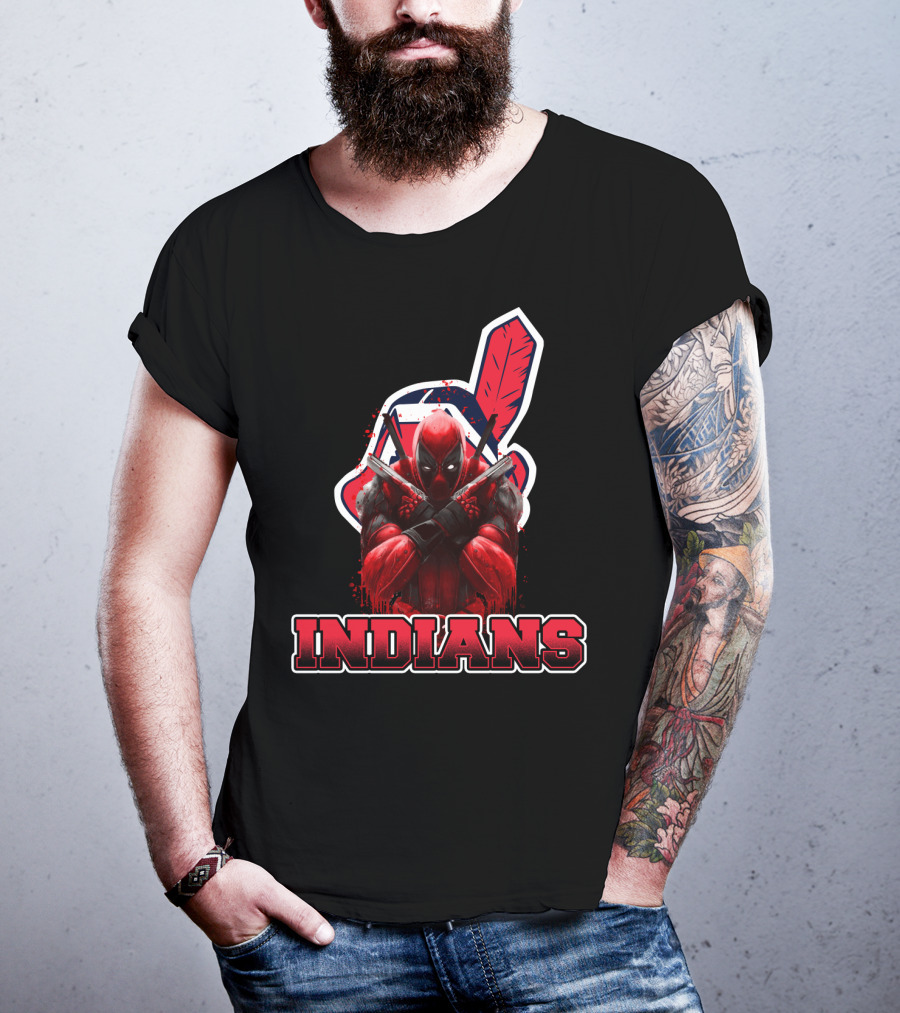 Indians Deadpool Dual Swords Crossover T-Shirt