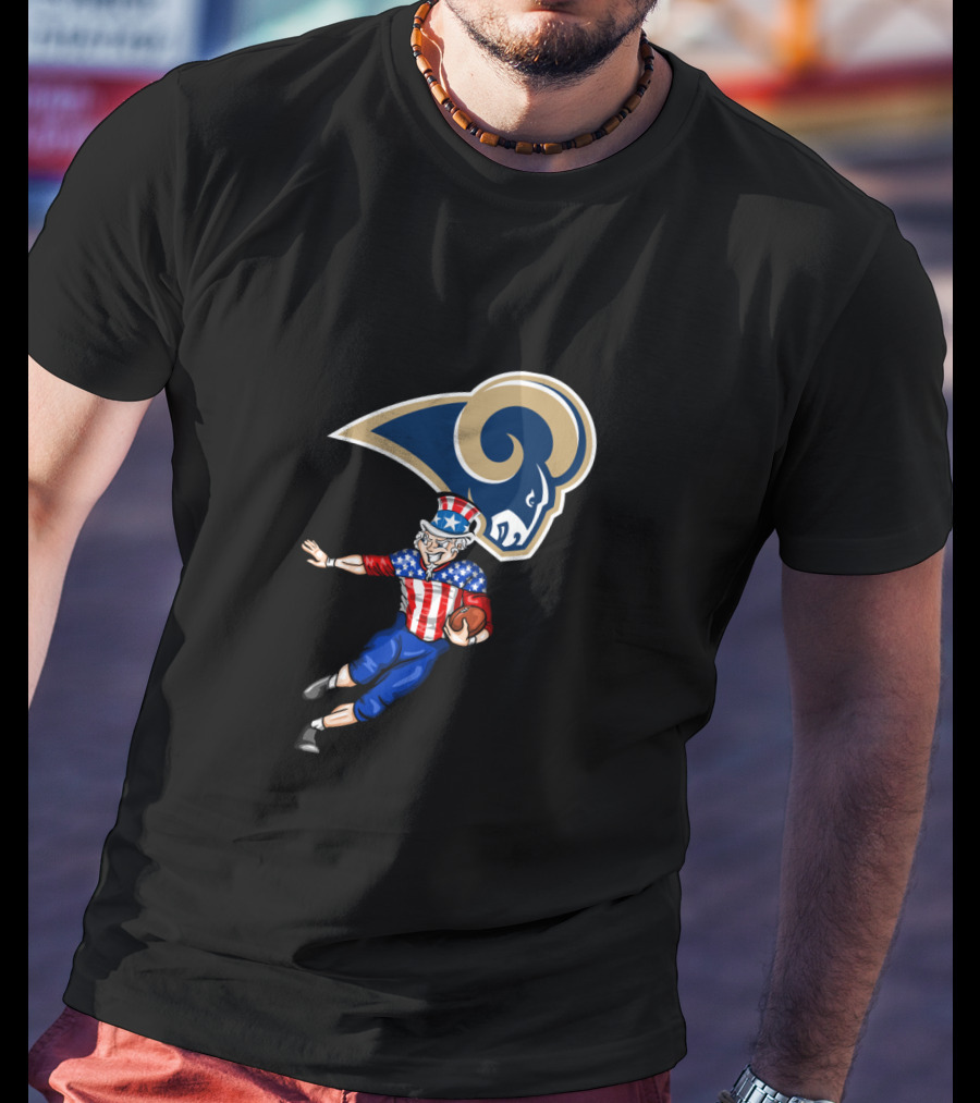 Los Angeles Rams Uncle Sam 4Th Of July Football Running T-Shirt