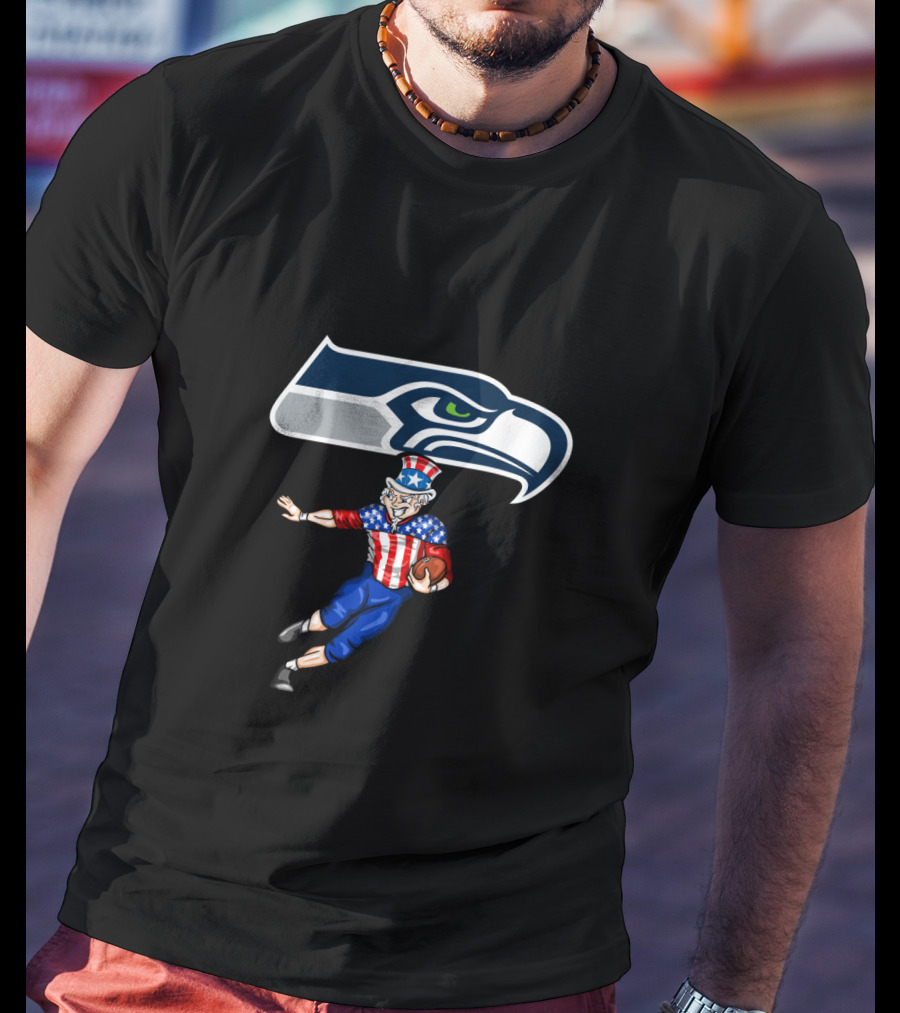 Seattle Seahawks Uncle Sam American Football 4Th July Patriots T-Shirt