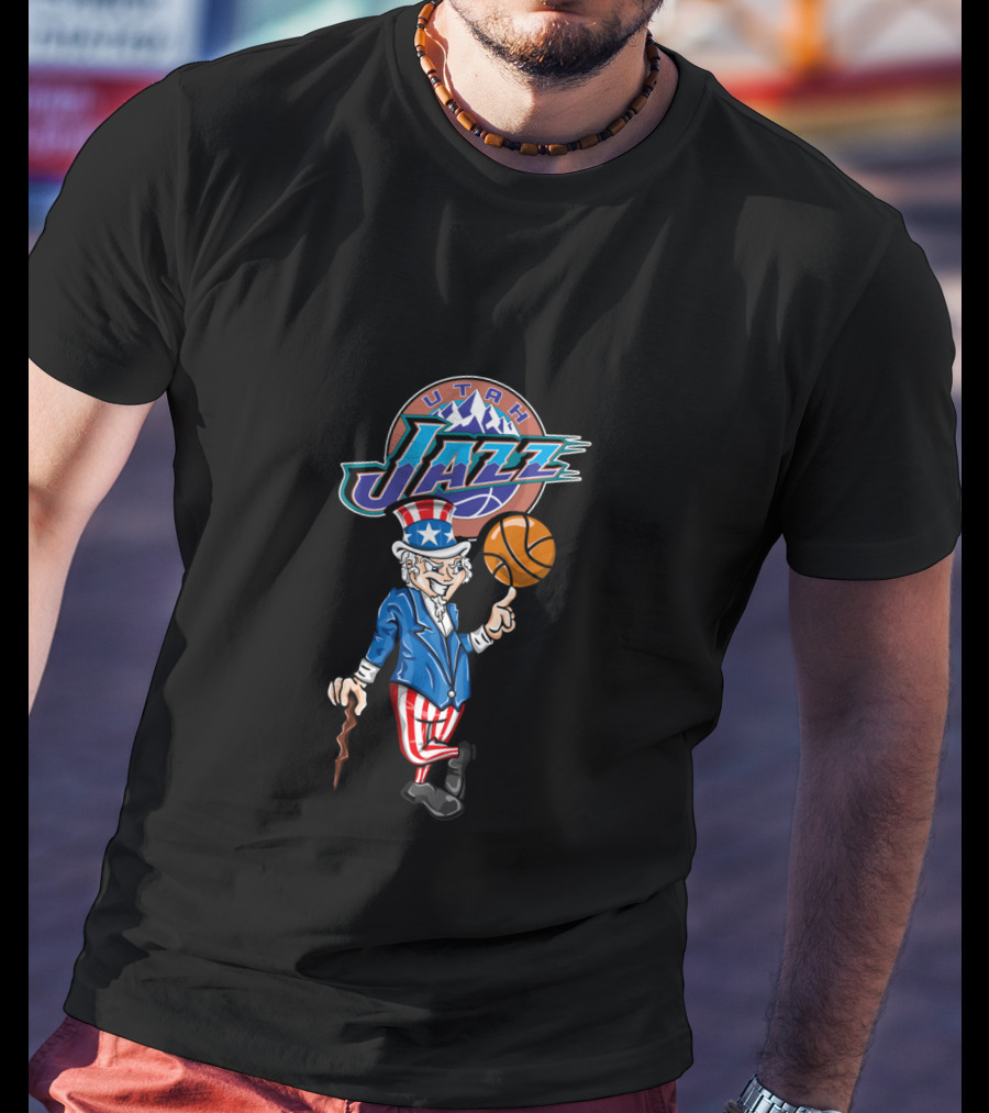 Utah Jazz Uncle Sam 4Th Of July Basketball T-Shirt