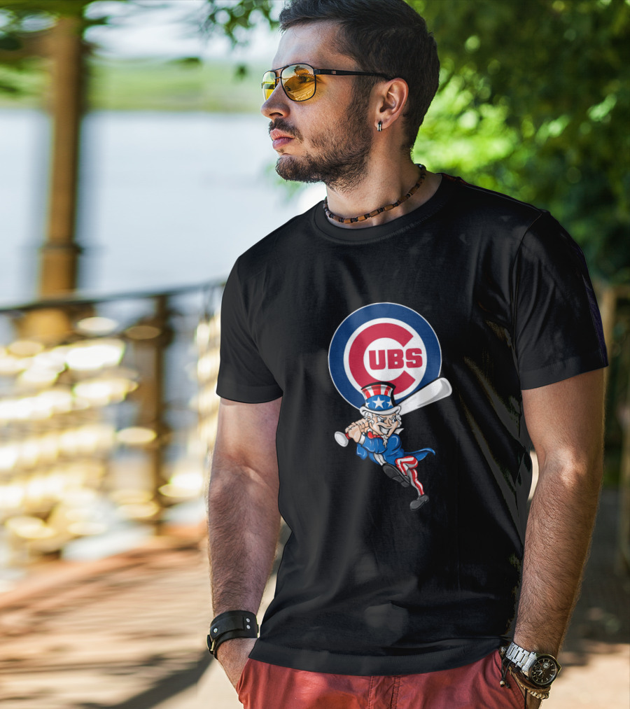 Chicago Cubs Uncle Sam Patriotic Baseball 4Th Of July Celebration T-Shirt