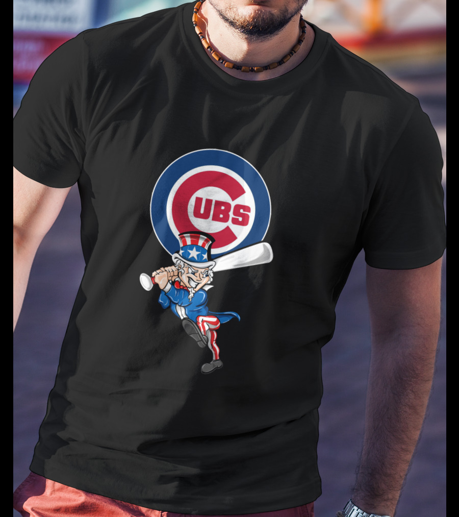Chicago Cubs Uncle Sam Patriotic Baseball 4Th Of July Celebration T-Shirt