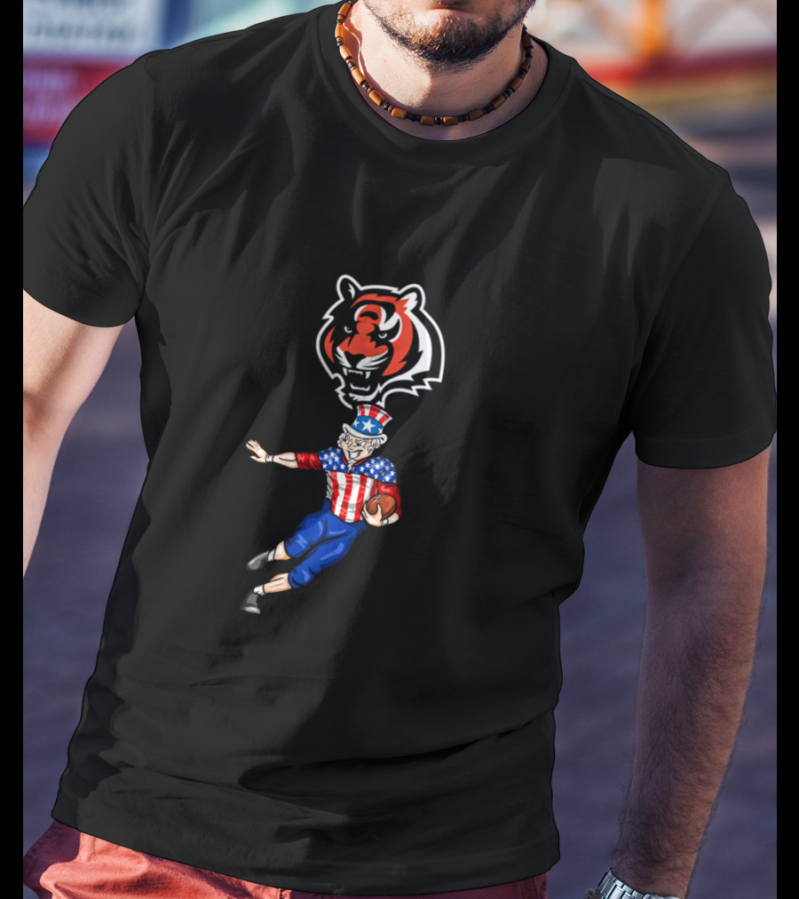 Cincinnati Bengals Uncle Sam Fourth Of July Football Tiger T-Shirt