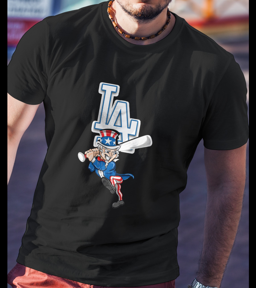 Uncle Sam La Dodgers July 4Th Patriotic Baseball T-Shirt