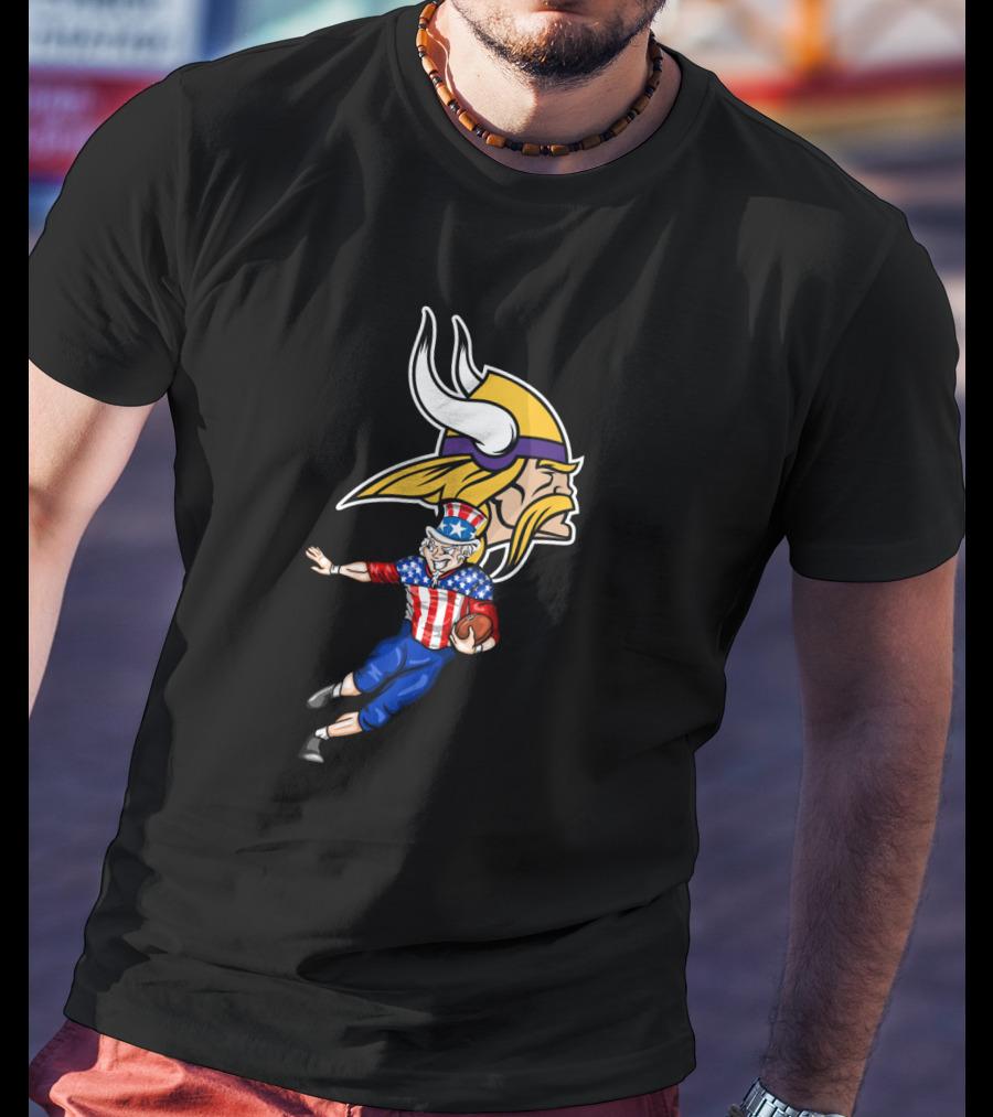 Minnesota Vikings Uncle Sam 4Th July Football Celebration T-Shirt