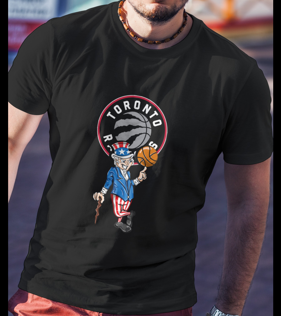 Toronto Raptors Uncle Sam 4Th July Basketball Iconic Logo Celebration T-Shirt