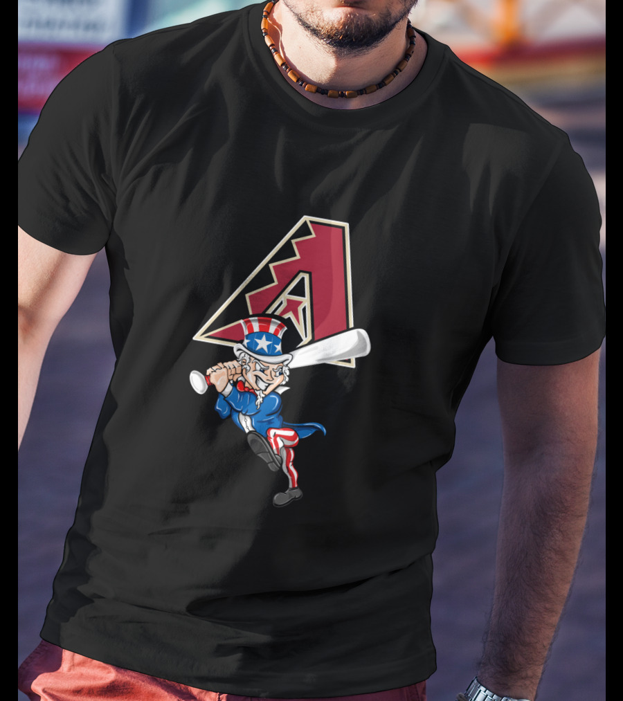 Arizona Diamondbacks Logo With Uncle Sam Playing Baseball T-Shirt
