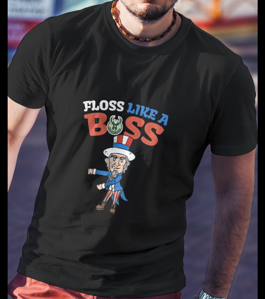 Floss Like A Boss Milwaukee Bucks Uncle Sam 4Th Of July T-Shirt