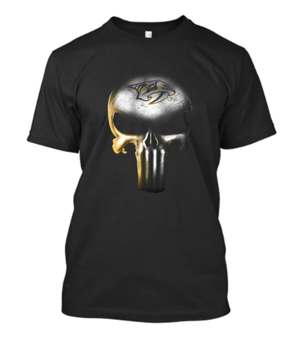 Nashville Predators Fans Punisher Skull Combination With Team T-Shirt