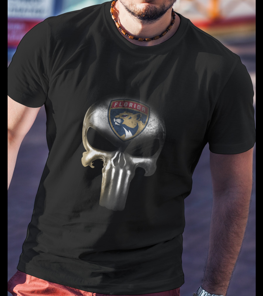 Florida Panthers Punisher Skull For Fans T-Shirt