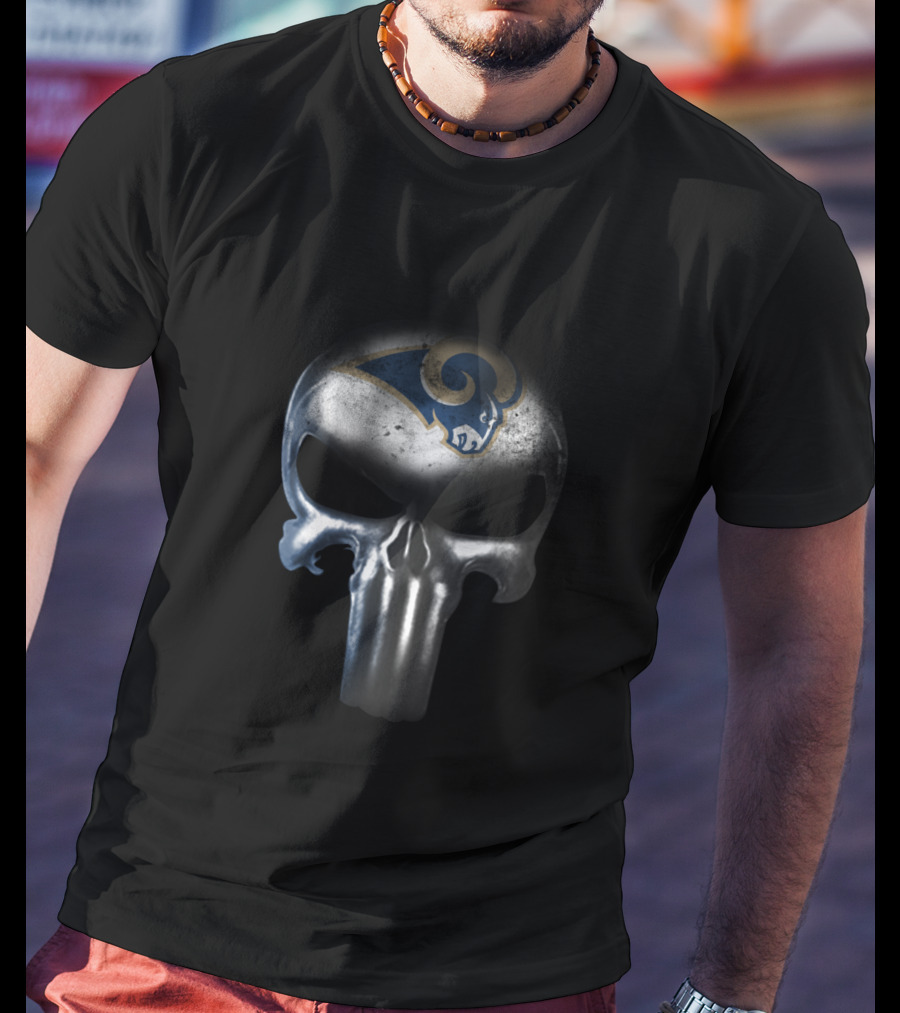 Los Angeles Rams Punisher Skull Fan T-Shirt