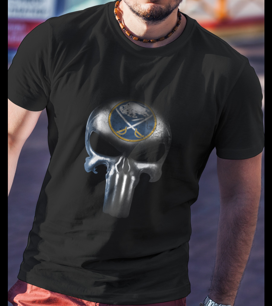 Buffalo Sabres The Punisher Skull Logo Fan Merchandise T-Shirt