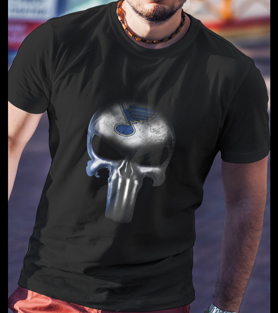 St. Louis Blues Fans Punisher Skull T-Shirt