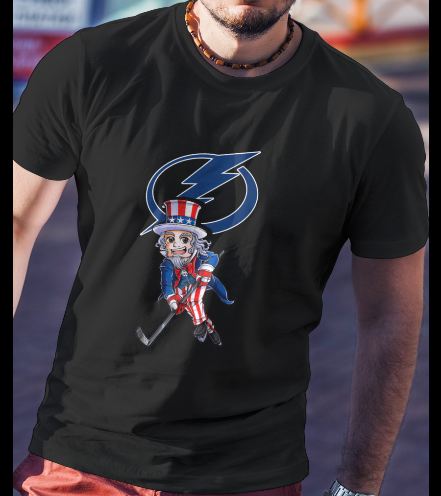 Tampa Bay Lightning Uncle Sam Hockey 4Th Of July T-Shirt