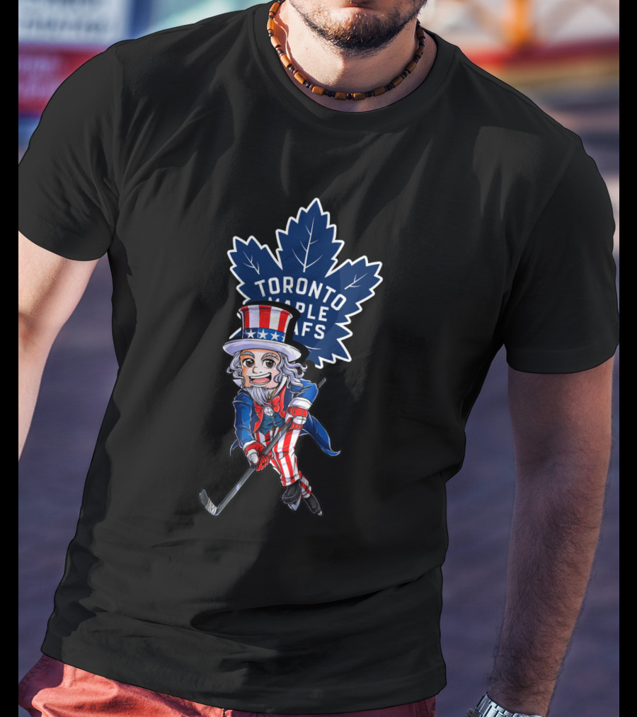 Uncle Sam Toronto Maple Leafs Patriotic Hockey Fans 4Th July T-Shirt