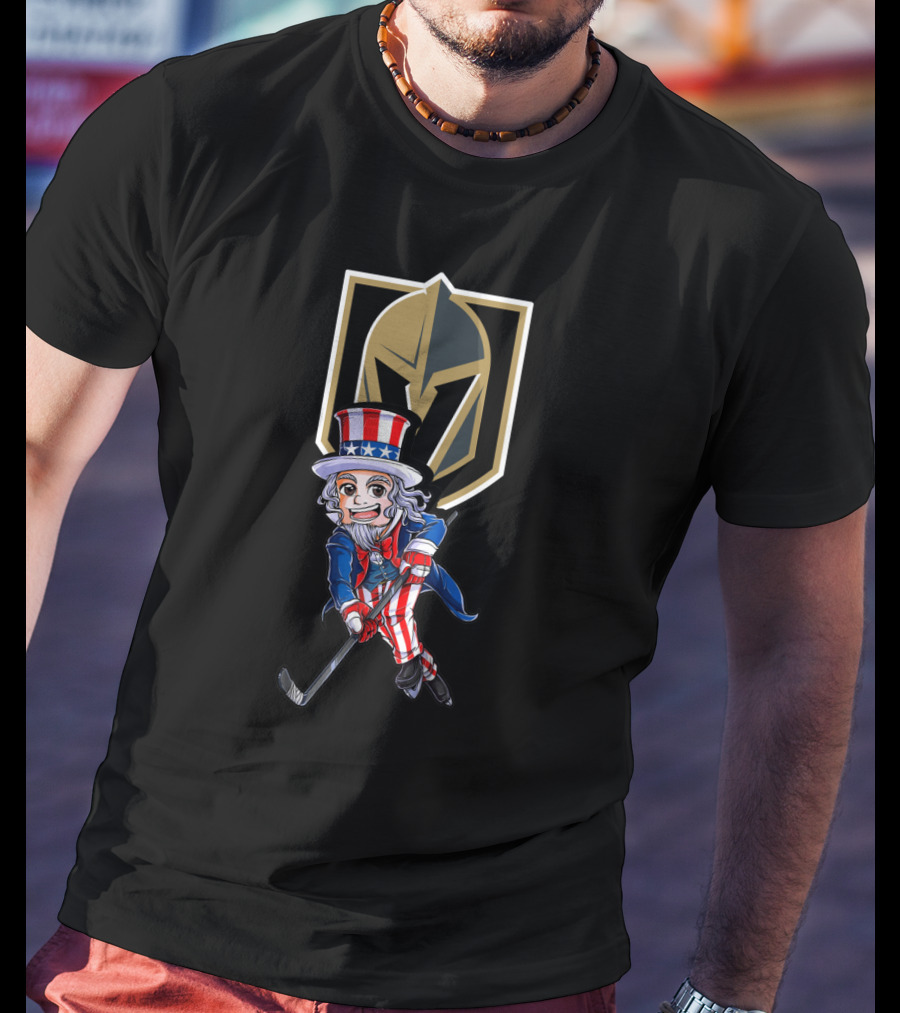Uncle Sam Hockey Vegas Golden Knights 4Th July Patriotic Mascot T-Shirt