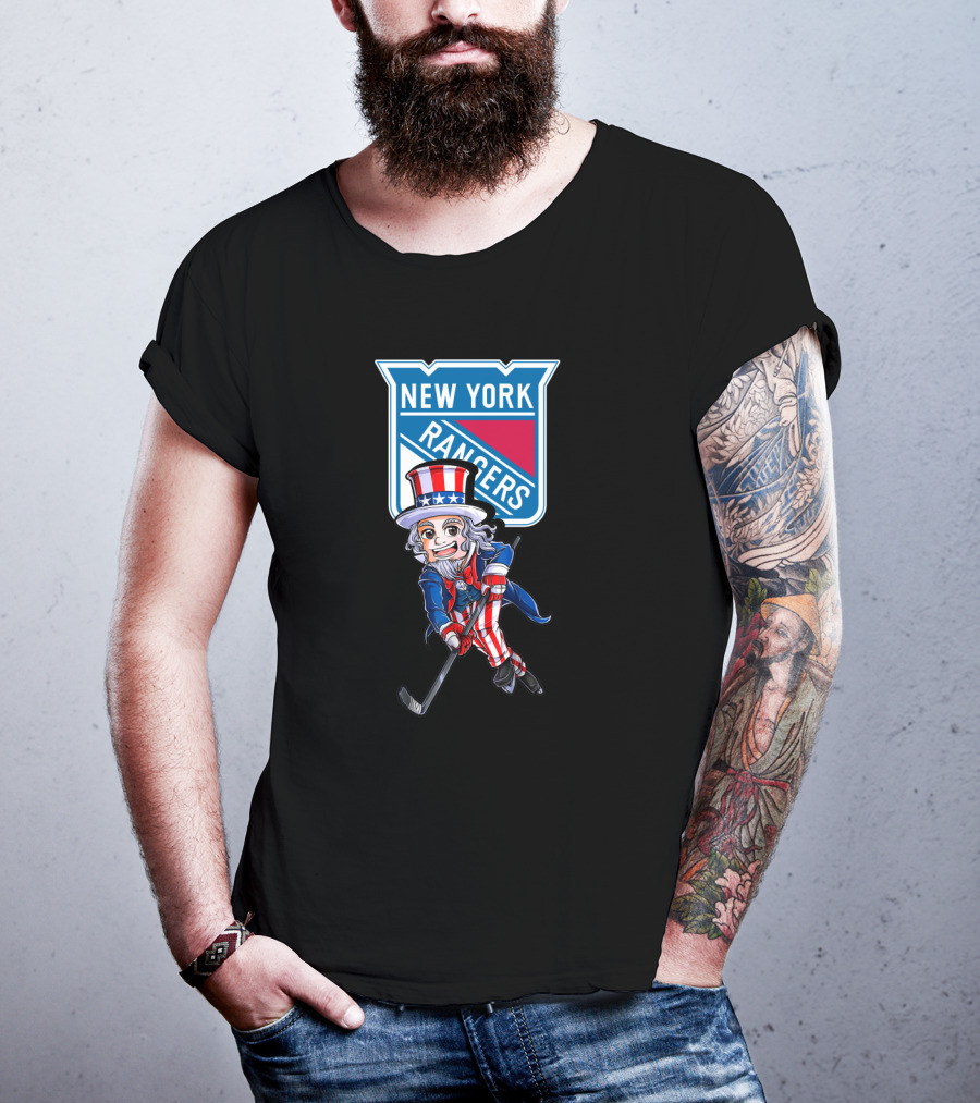 Uncle Sam New York Rangers Hockey 4Th Of July Celebration T-Shirt