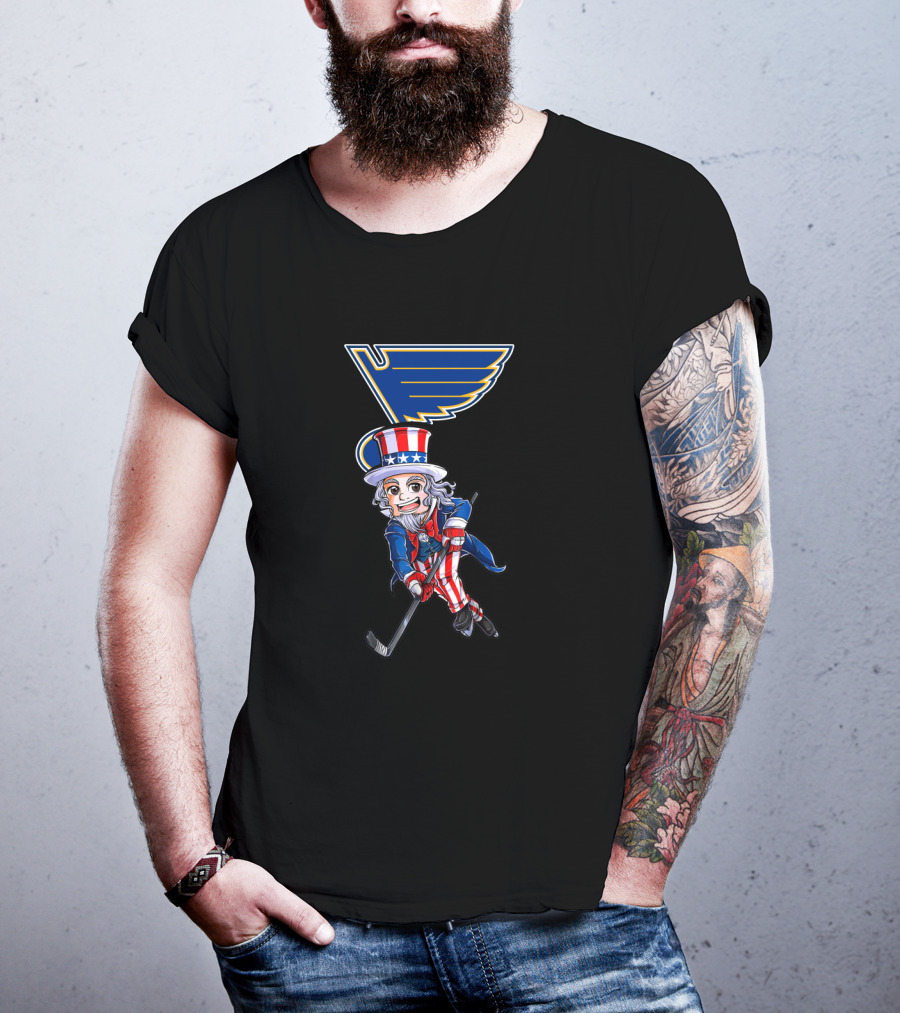 St. Louis Blues Uncle Sam Hockey 4Th Of July T-Shirt