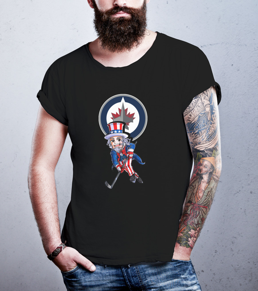 Uncle Sam Hockey Winnipeg Jets Fans 4Th Of July T-Shirt
