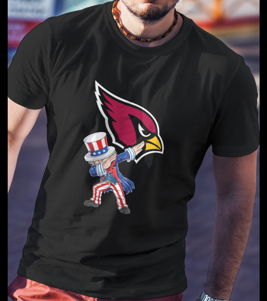Uncle Sam Dabbing With Arizona Cardinals Emblem For 4Th Of July Celebration T-Shirt