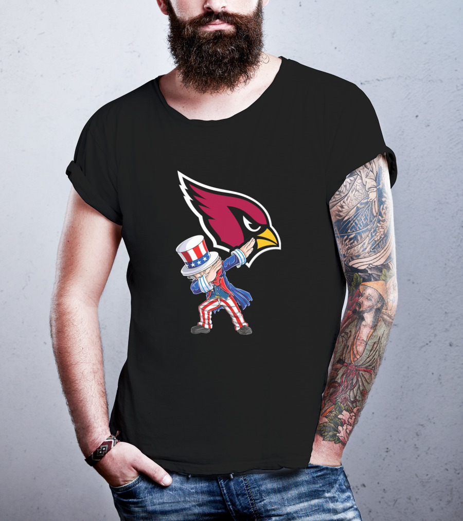 Uncle Sam Dabbing With Arizona Cardinals Emblem For 4Th Of July Celebration T-Shirt