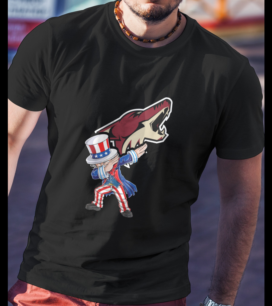 Uncle Sam Dabbing With Arizona Coyotes 4Th Of July Celebration T-Shirt