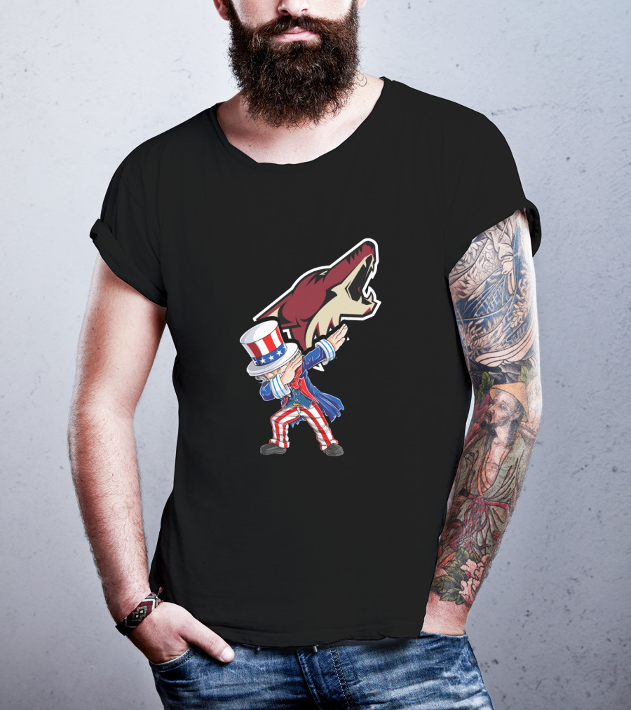Uncle Sam Dabbing With Arizona Coyotes 4Th Of July Celebration T-Shirt